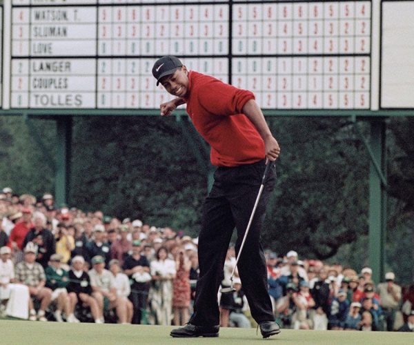 On this day in history, April 13, 1997, Tiger Woods, 21, dominates Masters with record 12-stroke win